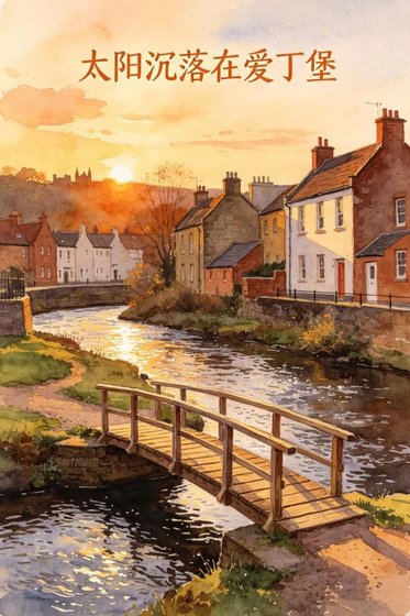 太陽沉落在愛丁堡